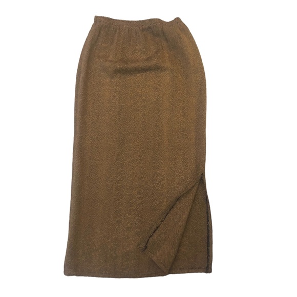 Tweed Skirt Small - Lemonwood Camel Skirt women’s skirt midi - Picture 3 of 7
